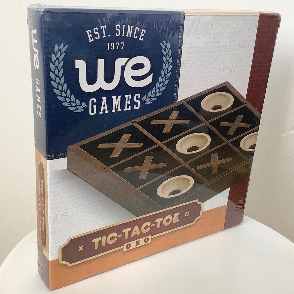 New Selaed We Games! Tic Tac Toe Wooden Puzzle Home Decor